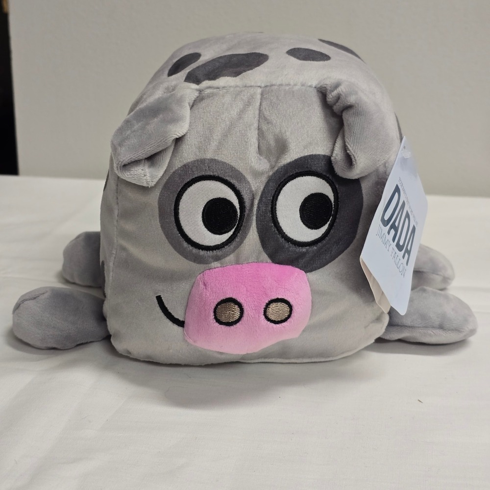 Kohl's Cares Jimmy Fallon‎ DADA Cow Plush Grey Spotted Soft Book Toy